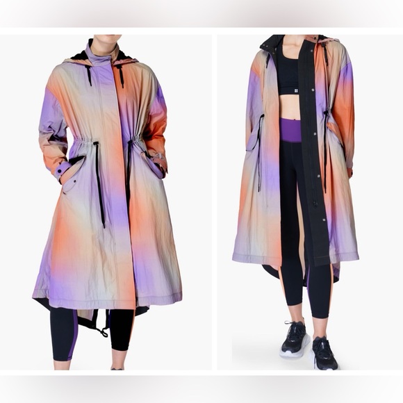 Sweaty Betty NWT Jet Longline Lightweight Boho Ombré Midi Nylon Jacket medium - Picture 8 of 16